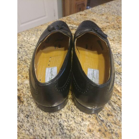 MEZLAN HAVANA MENS TASSLE LOAFER DRESS SHOES SIZE 9.5 M CAP TOE LEATHER BLACK - Picture 4 of 12